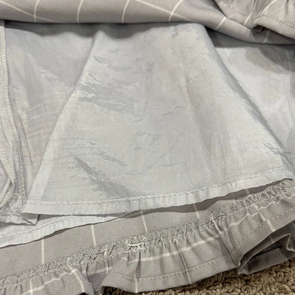 Ank Rouge Japan brand schoolgirl Gray Plaid Long Sleeve Dress White Collar - Picture 7 of 9